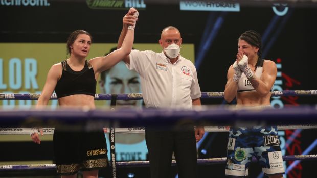 Katie Taylor recorded a unanimous decision against Miriam Gutierrez in Novembre 2020. Photograph: Mark Robinson/Inpho