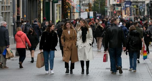 Shoppers on Grafton Street. Photograph: Gareth Chaney/Collins