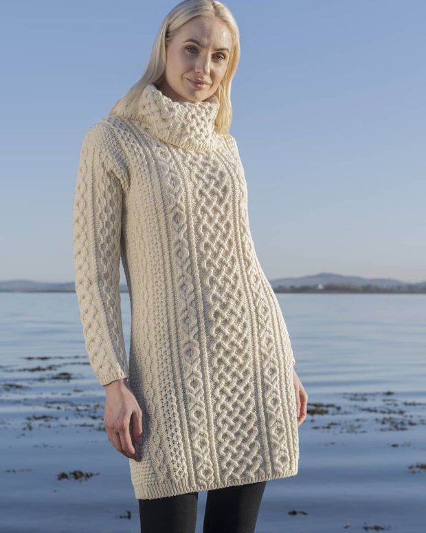 Cable Aran Dress with Cowl neck €109 from Aran Woollen Mills