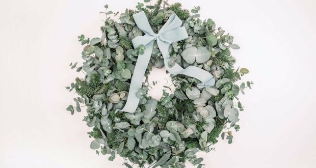 Luxury Eucalyptus Christmas Wreath by New Moon Blooms, €80 at Gifted, the Contemporary Craft and Design Fair, RDS, Dublin 