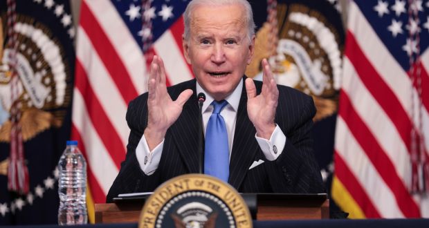 US president Joe Biden: The defence of democracy against outside enemies, rather than those within, slightly misses the point. Photograph: Oliver Contreras/EPA