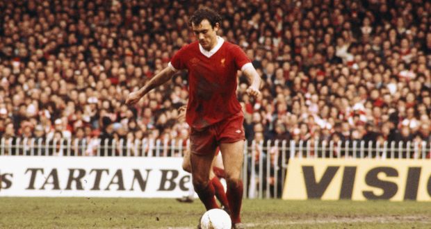 Ray Kennedy in action for Liverpool  during an FA Cup semi-final match against Everton at Maine Road in April 1977. Photograph: Tony Duffy/Allsport/Getty Images