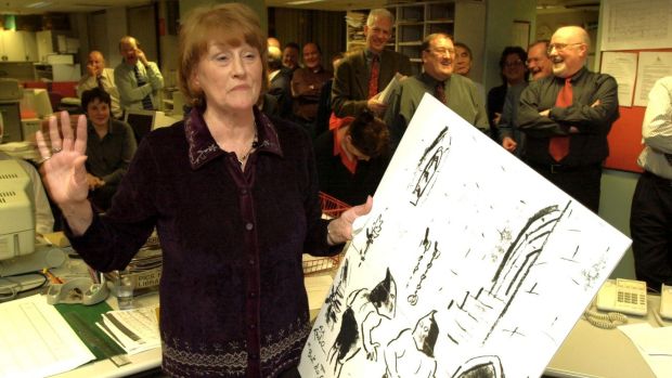 Mary Maher on her retirement from The Irish Times in 2001. Photograph: Frank Miller