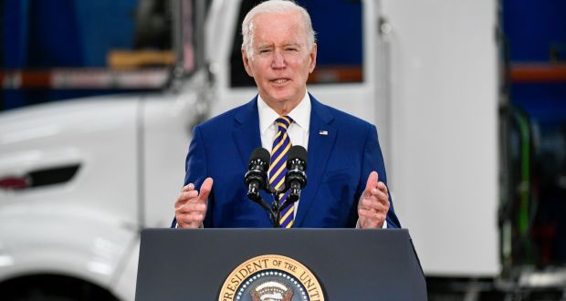 President Joe Biden has already introduced travel restrictions on flights from southern Africa and strongly urged Americans to take vaccinations or a booster shot. Photograph: Craig Lassig/EPA