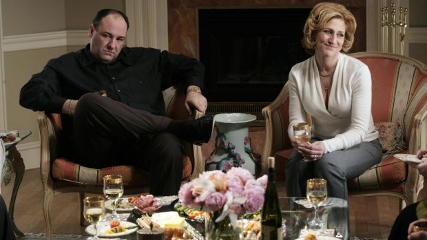 James Gandolfini and Edie Falco in The Sopranos. ‘Neither of us knew what we were doing,’ says Falco. Photograph: Craig Blankenhorn/HBO/Handout/Reuters
