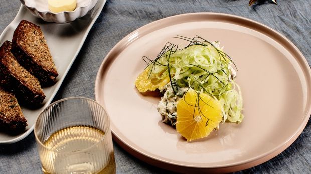 The finished starter is a beautifully light plate of food that is filled with flavour and texture – and crucially, it will leave your guests ready for their main course