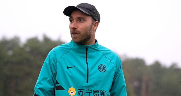  Christian Eriksen has began training with his youth-level side  Odense Boldklub in Denmark. Photograph:  Mattia Ozbot/Inter Milan via Getty Images