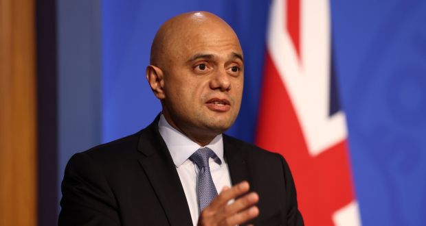 British health secretary Sajid Javid has announced all international travellers arriving into the UK will be required to take a pre-departure Covid-19 test. Photograph:  Tom Nicholson/PA Wire 