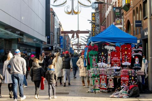 A Christmas market on Henry Street/Mary Street in Dublin. Photograph: Tom Honan/The Irish Times
