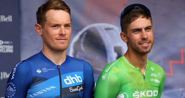 Rory Townsend (left) with Jacob Scott of Team Canyon DHB Sungod. Photo: Alex Livesey/Getty Images
