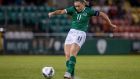 Katie McCabe in action for Ireland during the  Women’s World Cup qualifier against Georgia at Tallaght Stadium. Photograph: Morgan Treacy/Inpho