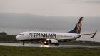Ryanair shares edged lower again, with the airline still feeling the chill from ongoing worries over the impact of tougher Covid-19 restrictions in England. Photograph:  David Creedon