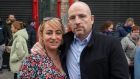  Tracey Tully and Kevin Sheehy Snr, the parents of murder victim and Irish boxing champion, Kevin Sheehy, outside court. Photograph: Collins Courts