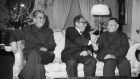 Henry Kissinger, US secretary of state, with vice premier Deng Xiaoping of China at a dinner  in 1974, New York
