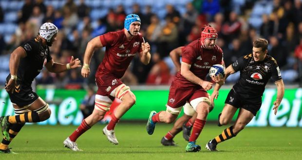 John Hodnett of Munster breaks with the ball during the  match between Wasps and Munster at the Coventry Building Society Arena on Sunday. Photograph: David Rogers/Getty Images