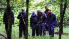 Gardaí searching Rahin Woods in Co Kildare in September 2016, a day after the body of murder victim Philip Finnegan was discovered there. Photograph: RollingNews.ie