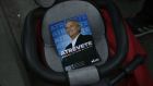 A brochure for José Antonio Kast during a closing rally ahead of Chile’s presidential run-off elections, in Santiago. Photograph: Tamara Merino/Bloomberg