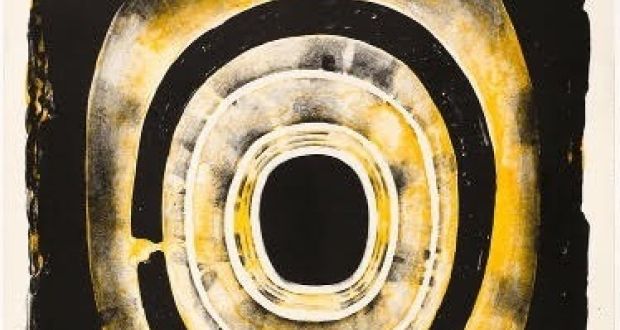  A detail from Fifth Stone, a 1964 lithograph by  Lee Bontecou, echoing Maria Hummel’s lyric: “I hold you like a hole holds light.”
