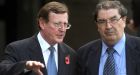David Trimble and John Hume at Castle Buildings, Stormont, Belfast, Northern Ireland, in November 2001. File photograph: AP