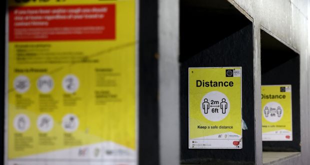 Covid- 19 signs displaying information to the public in Dublin city. Photograph: Sam Boal for The Irish Times