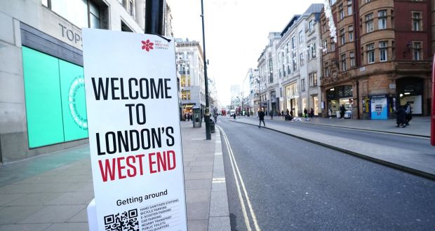 A quiet Oxford Street in London on Wednesday morning. Photograph: Ian West/PA Wire