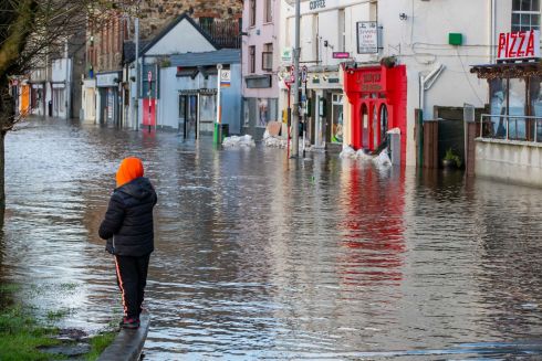 WEXFORD FLOODS: The quays in Enniscorthy, Co Wexford, following heavy rain on Christmas Day. The River Slaney burst its banks around 7pm – about two hours before high tide – flooding streets in the town centre. Photograph: Patrick Browne