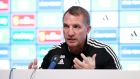 Leicester manager Brendan Rodgers is facing an ever deepening injury crisis ahead of visit of Liverpool. Photograph: Getty Images