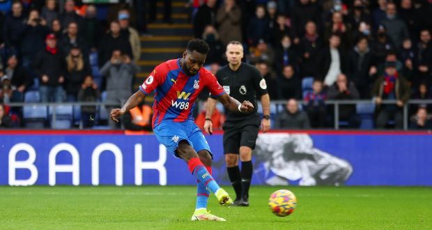  Odsonne Edouard scores his team’s first goal from the penalty spot against Norwich at Selhurst Park. Photograph: Bryn Lennon/Getty Images