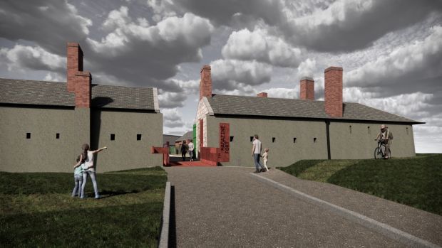 Proposed restored entrance to the Magazine Fort complex. Image: Denis Byrne Architects