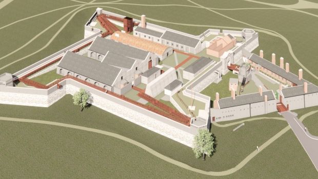Computer-generated images of the proposed restoration of the Magazine Fort complex by Denis Byrne Architects.