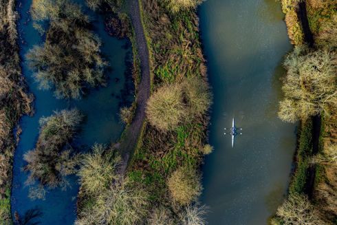 WHAT WINTER? Rowers move upstream along the River Avon at Conham River Park, Bristol, where mild winter weather continues after Britain enjoyed the warmest new year on record. Photograph: Ben Birchall/PA Wire
