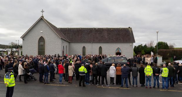Mourners at the funeral of Saoirse Corrigan, at St John The Baptist church, Whitehall, Co Westmeath. Photograph: Colin Keegan/Collins 