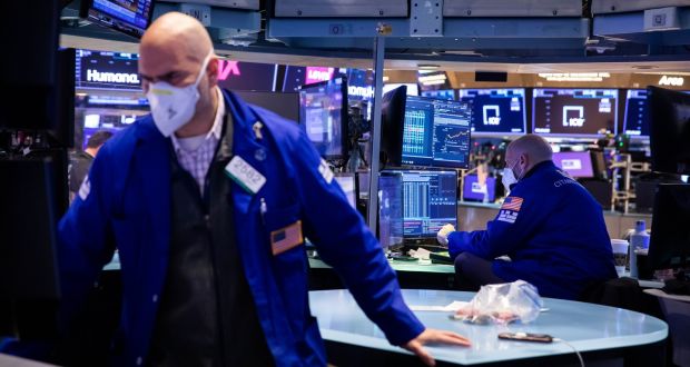The Dow Jones hit a record high as investors swapped technology stocks for economy-linked cyclicals. Photograph: Michael Nagle/Bloomberg