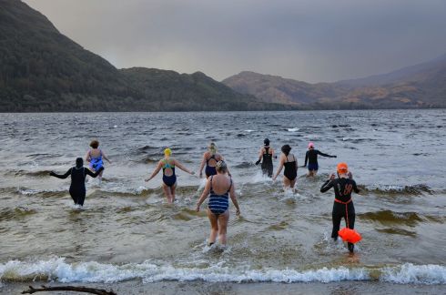 Killarney women in for a dip in  Muckross Lake, Killarney National Park, to celebrate Nollaig na mBan on Thursday. Photograph: Valerie O'Sullivan
