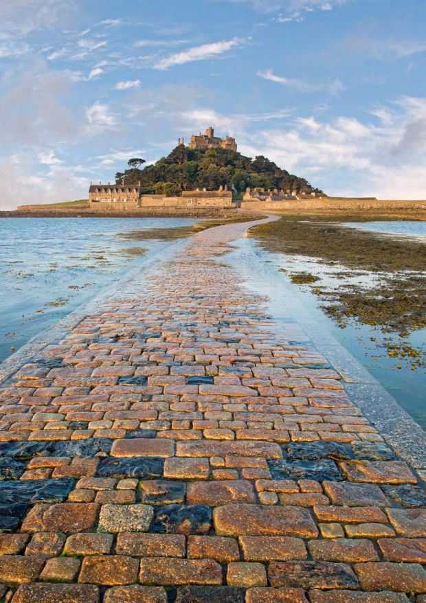 Views of St Michael's Mount Causeway could be seen on board the train.  Photograph: Getty Images
