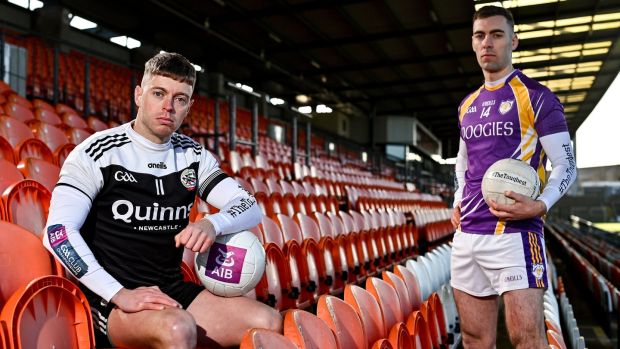 Jerome Johnston’s Kilcoo and Conall Jones’ Derrygonnelly team clash in Sunday’s Ulster club football final. Photograph: Sam Barnes/Sportsfile