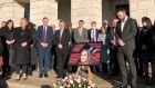 MLAs and MPs take part in a silent vigil on the steps of Parliament Buildings, Stormont, for Ashling Murphy. Photograph: David Young/PA Wire
