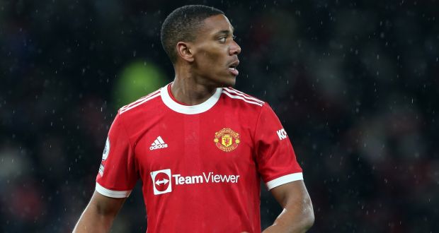   Anthony Martial denied manager Ralf Rangnick’s suggestion that he had refused to be part of the Manchester United squad for Saturday’s trip to Aston Villa. Photograph: Matthew Peters/Manchester United via Getty Images
