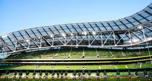 Attendance was restricted to 6,000 for Ireland’s Test against the USA at Aviva Stadium last summer. Photograph: Tommy Dickson/Inpho