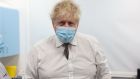 Prime minister Boris Johnson during a visit to the Finchley Memorial Hospital in north London on Tuesday. Photograph:  Ian Vogler/PA Wire