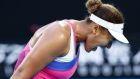 Naomi Osaka safely saw off Madison Brengle in straight sets. Photograph:   Darrian Traynor/Getty Images