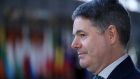 Paschal Donohoe spoke in favour of progressing the tax plan at this week’s gathering of euro area finance ministers. Photograph: Valeria Mongelli/Bloomberg