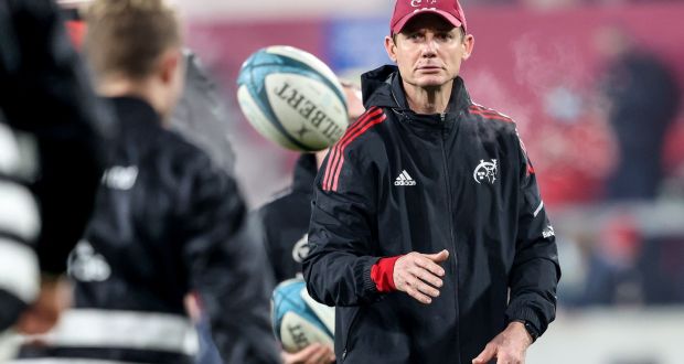 Munster assistant coach Stephen Larkham believes much of the criticism of Munster’s playing style is ’misinformed’ and that the stats back it up. Photograph: Dan Sheridan/Inpho