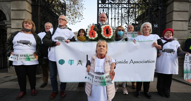 Irish Thalidomide Association held a protest outside the Dáil last November. Photograph: Nick Bradshaw