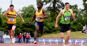 lIsrael Olatunde is the reigning  Irish 100m champion.  Photograph: Bryan Keane/Inpho