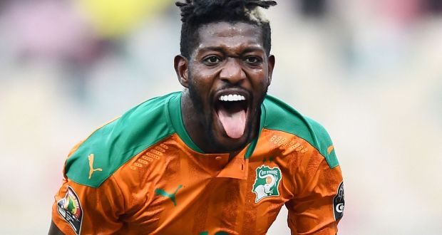  Ivory Coast midfielder Ibrahim Sangaré celebrates scoring his team’s second goal during the Group E Africa Cup of Nations match against Algeria at Stade de Japoma in Douala, Cameroon. Photograph: Charly Triballeau/AFP via Getty Images