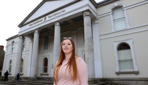 Tara Clancy, a court support worker for women experiencing domestic violence outside Naas Courthouse. Photograph: Laura Hutton