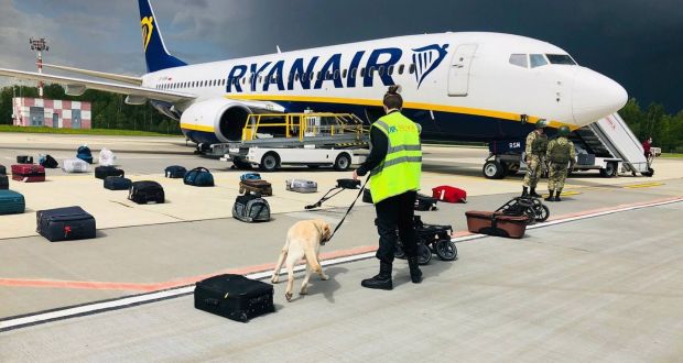 The Ryanair 737-8AS was diverted to Minsk last May with some 170 passengers aboard. Photograph: EPA