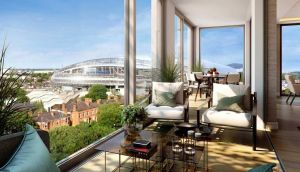 Ireland’s priciest penthouse: the view of the Aviva stadium from one of the apartments at Lansdowne Place in Dublin 4