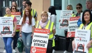 Former Debenhams staff rally outside the store on Henry Street in Dublin. File photograph: The Irish Times